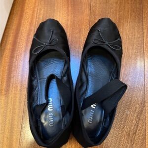 Miu Miu Black Satin Ballet Flats AUTHENTIC